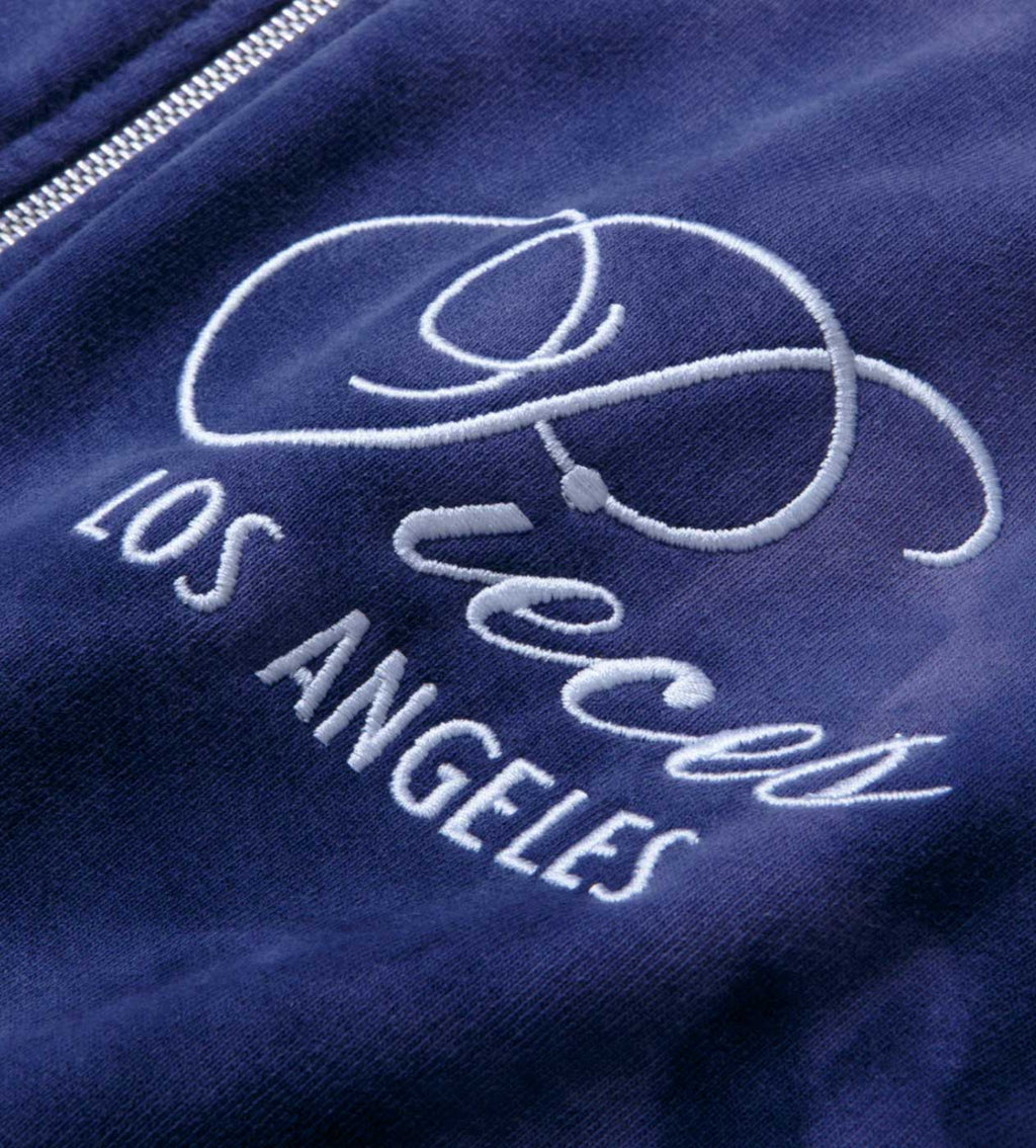 Pieces Sun Faded Zip Up Sweatshirt Midnight Navy