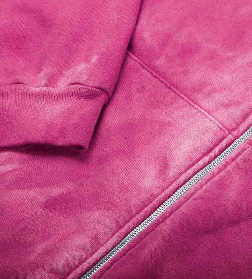 Pieces Sun Faded Zip Up Sweatshirt Midnight Pink