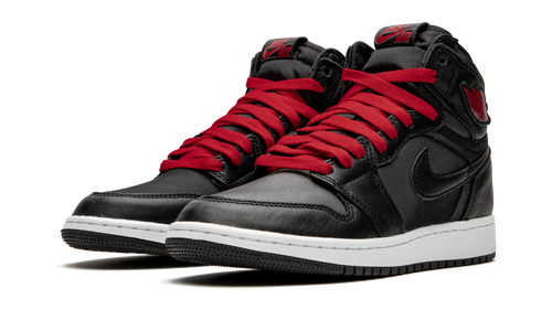 Air Jordan 1 High Retro GS "Black Satin/Gym Red" 575441 060