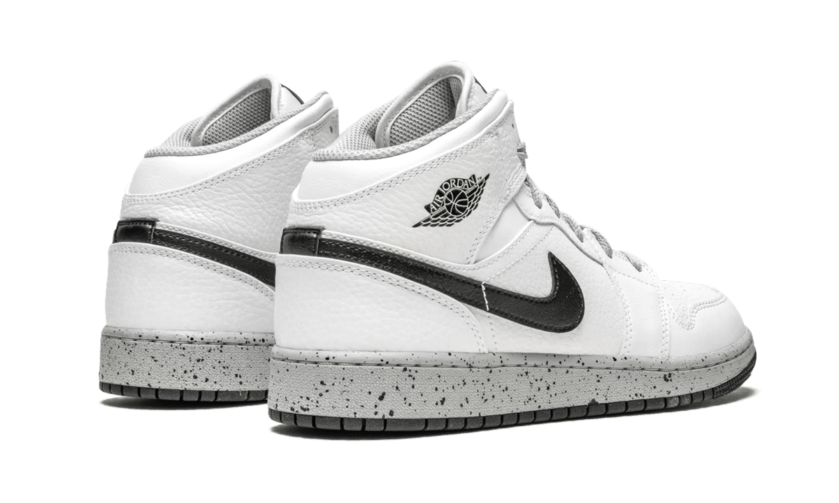 Air Jordan 1 Mid GS "White Cement" 554725 115