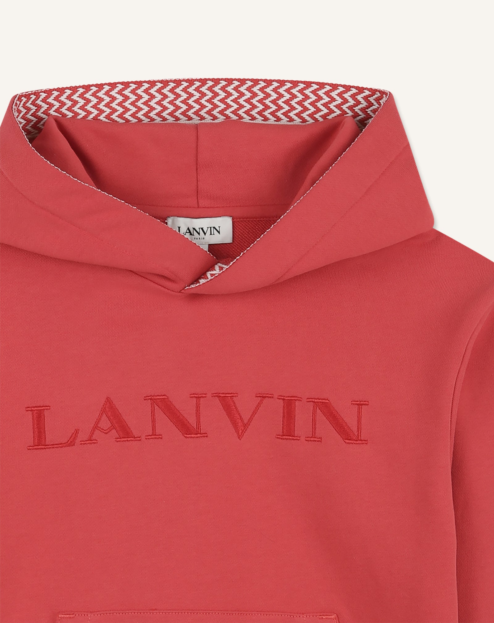 EMBROIDERED LANVIN CURB HOODIE IN COTTON