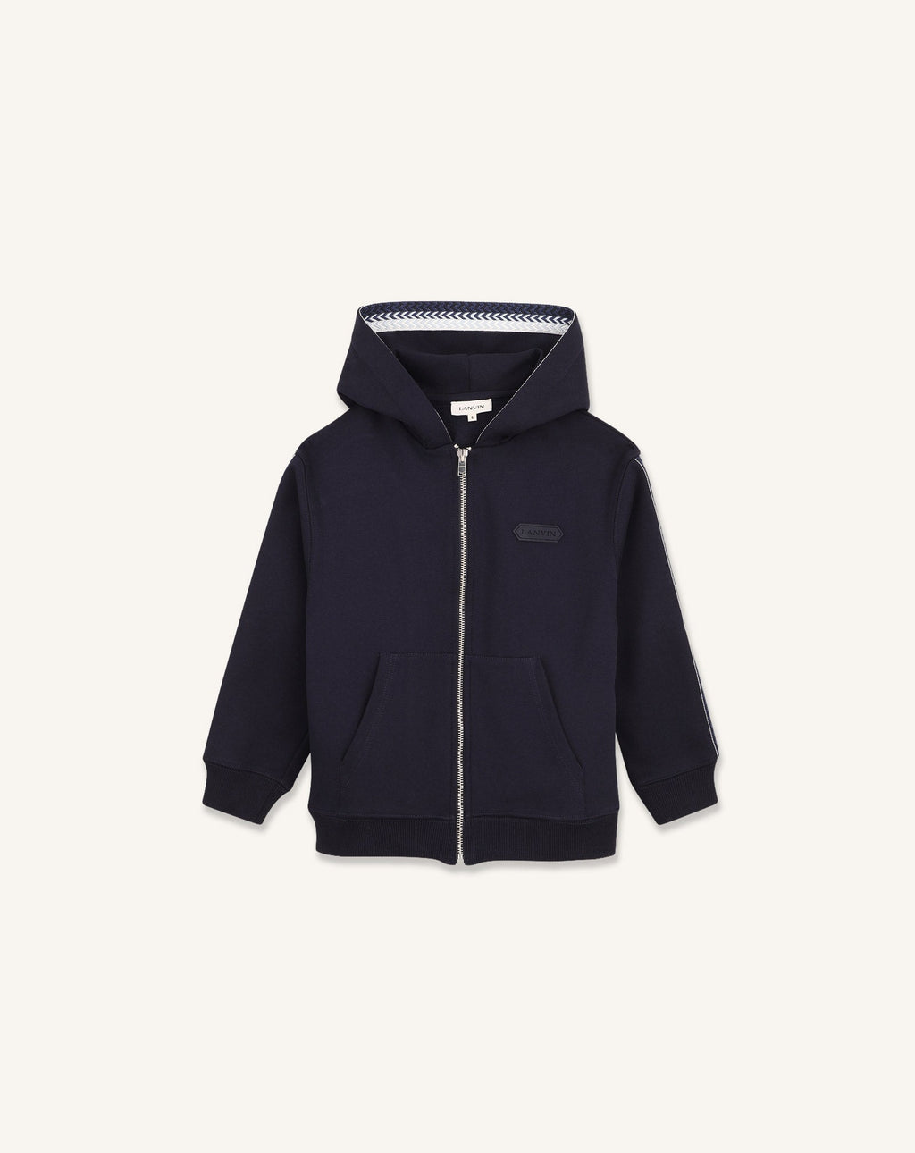EMBROIDERED LANVIN ZIP-UP HOODIE IN COTTON