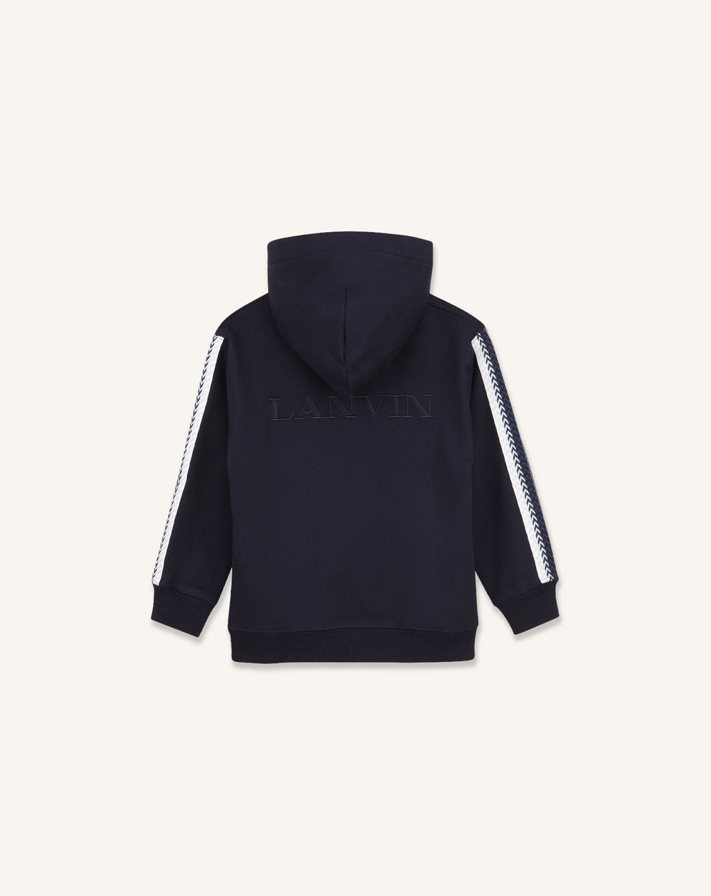 EMBROIDERED LANVIN ZIP-UP HOODIE IN COTTON