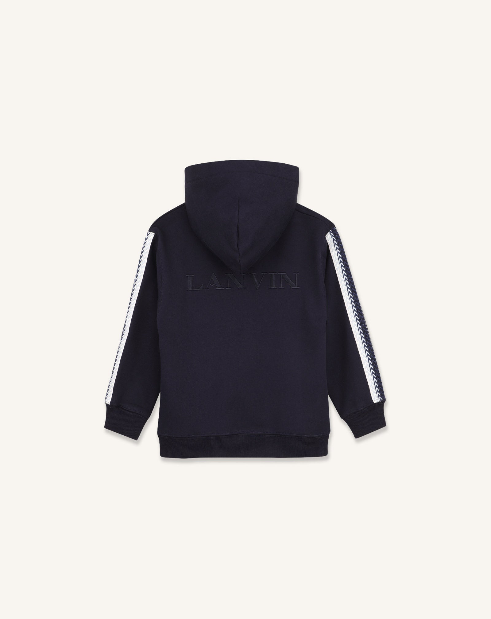 EMBROIDERED LANVIN ZIP-UP HOODIE IN COTTON