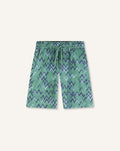 PRINTED COTTON POPLINE BERMUDA SHORTS