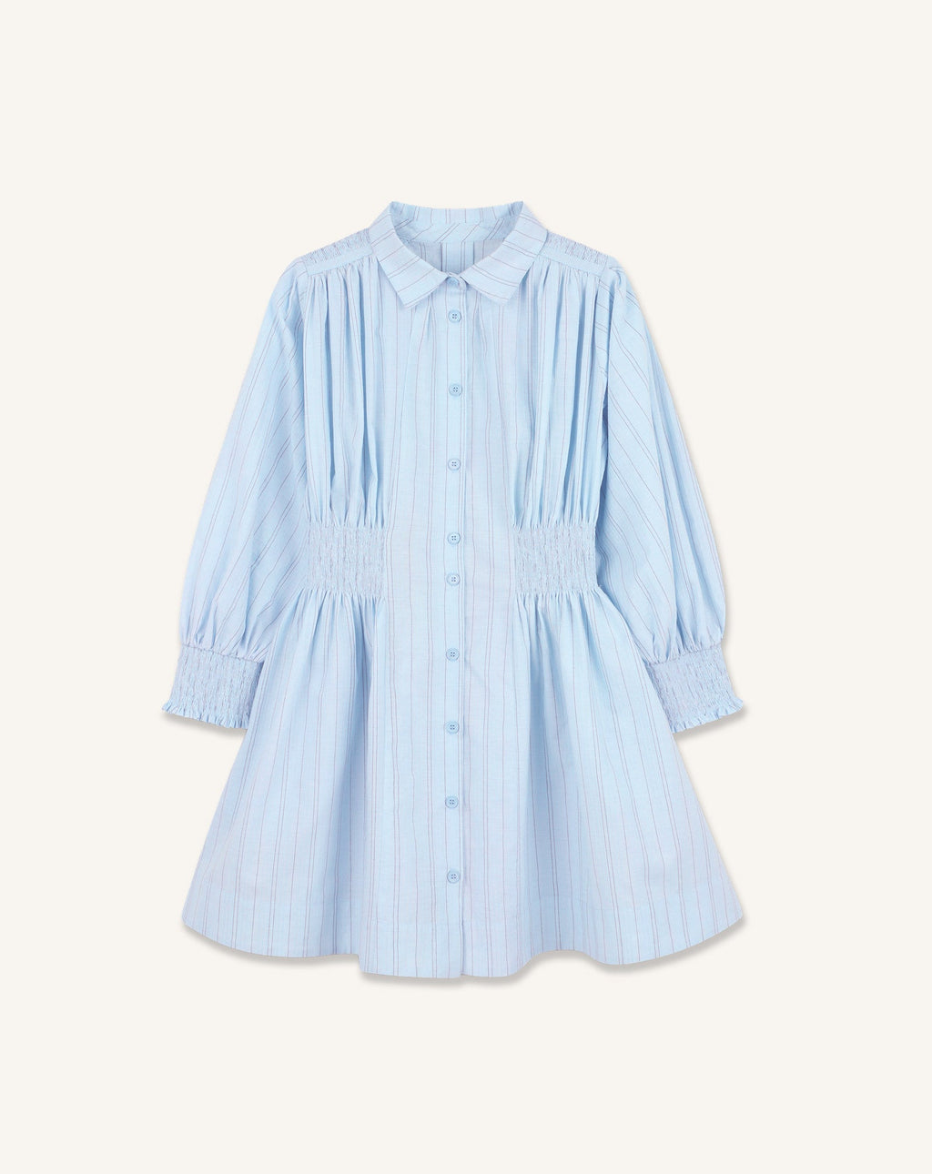 LONG SLEEVE SMOCK DRESS IN COTTON
