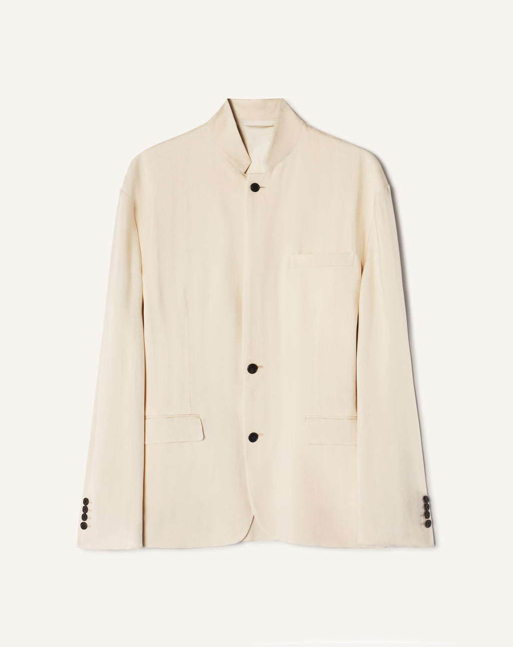 VISCOSE JACKET WITH STAND-UP COLLAR