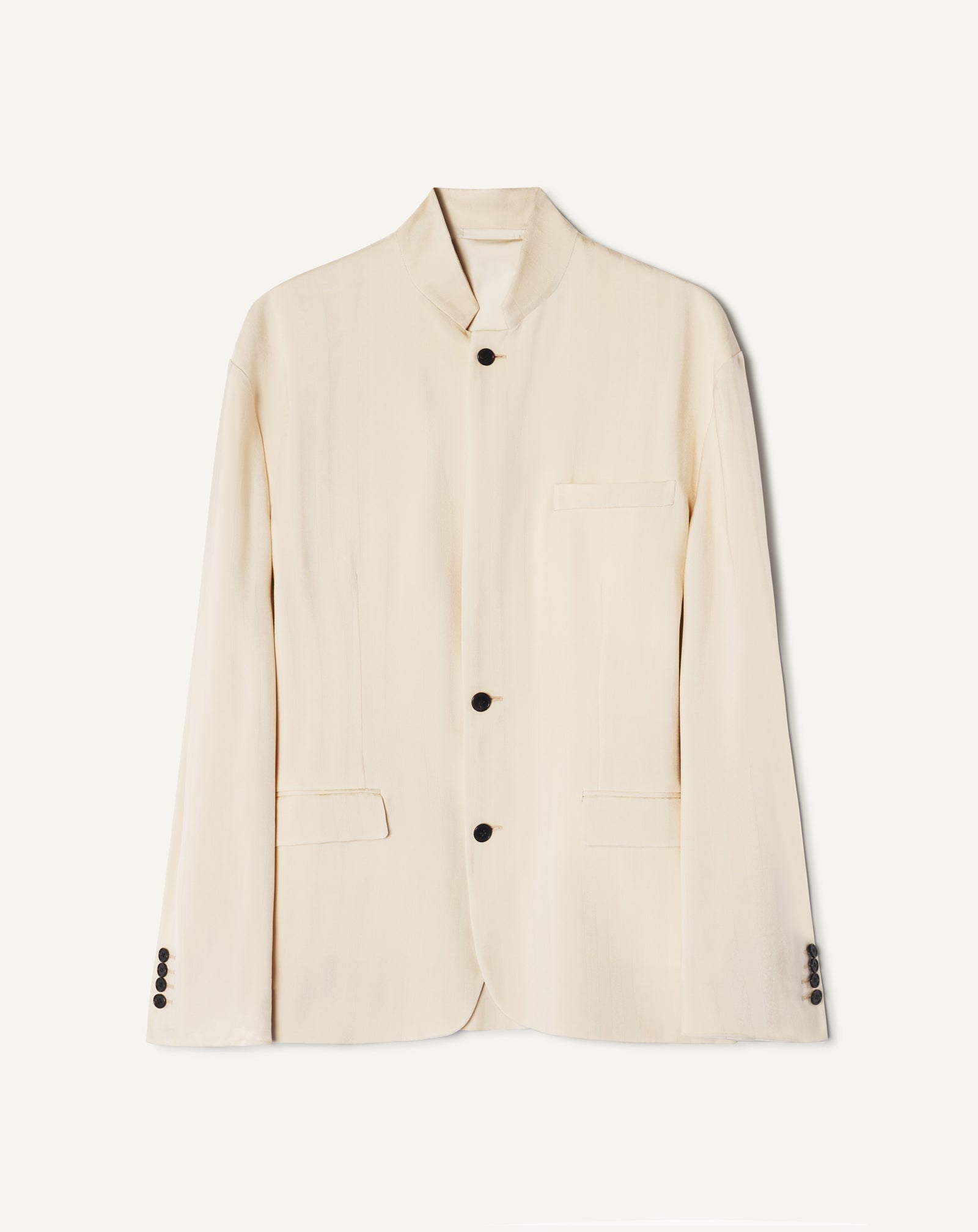 VISCOSE JACKET WITH STAND-UP COLLAR