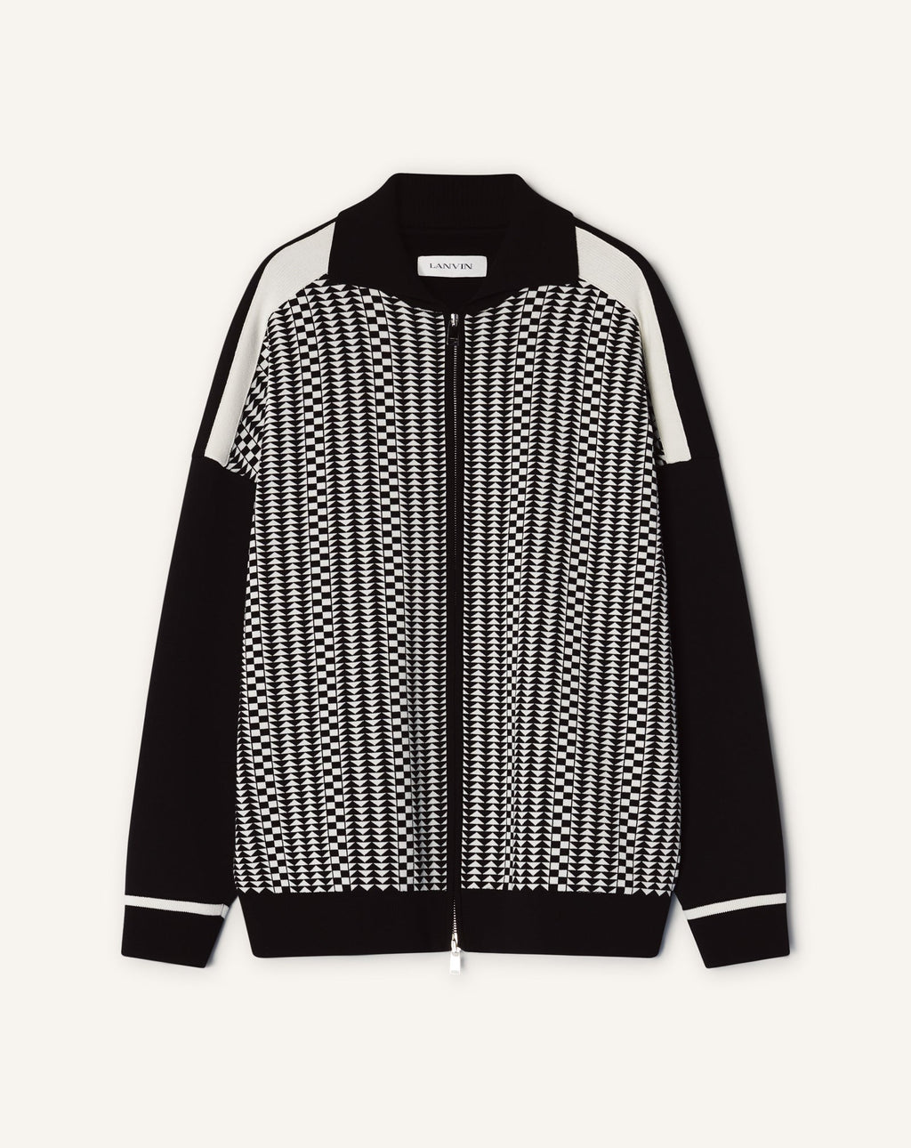 ZIP JACKET IN SILK AND COTTON JACQUARD