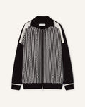 ZIP JACKET IN SILK AND COTTON JACQUARD