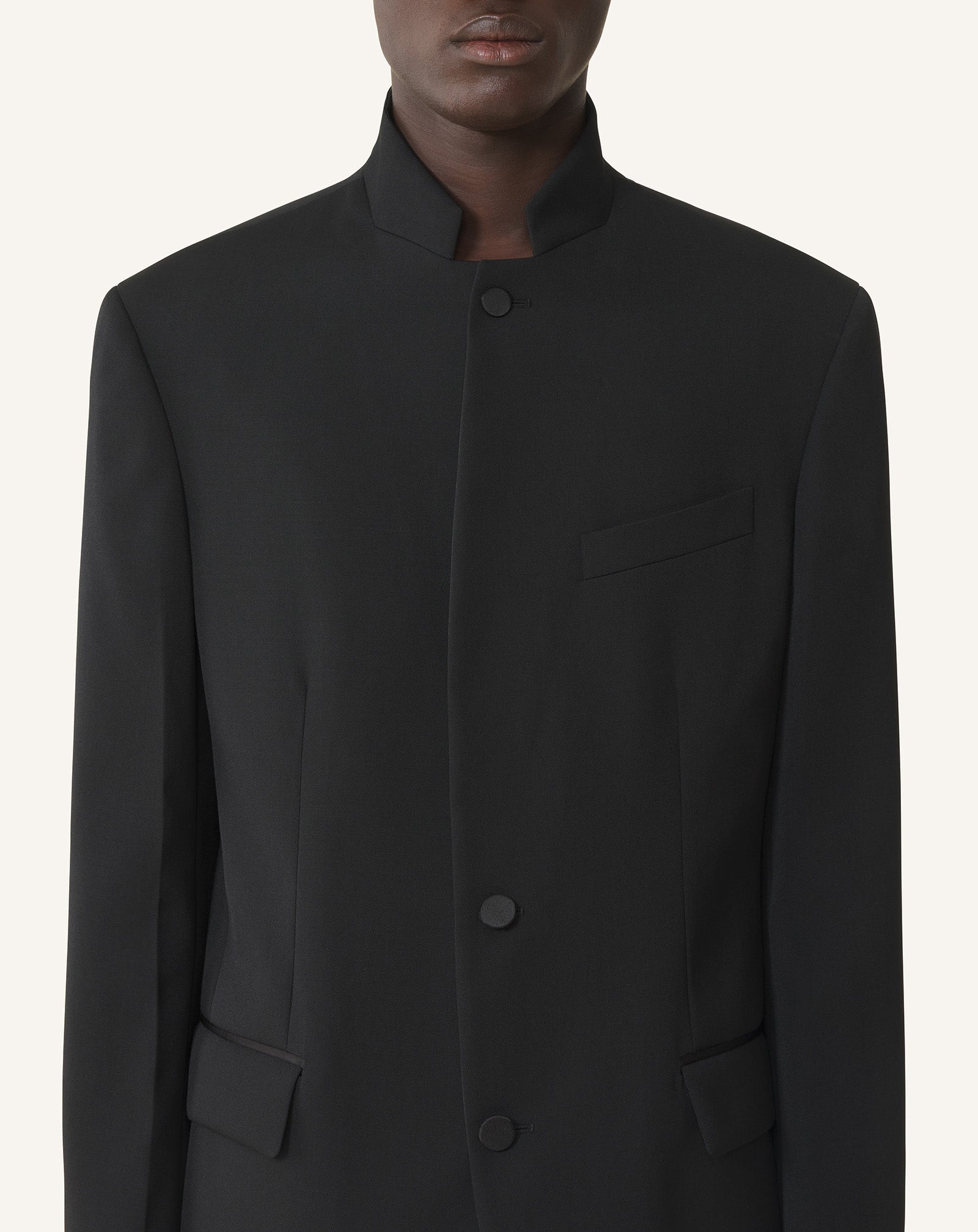 WOOL JACKET WITH STAND-UP COLLAR
