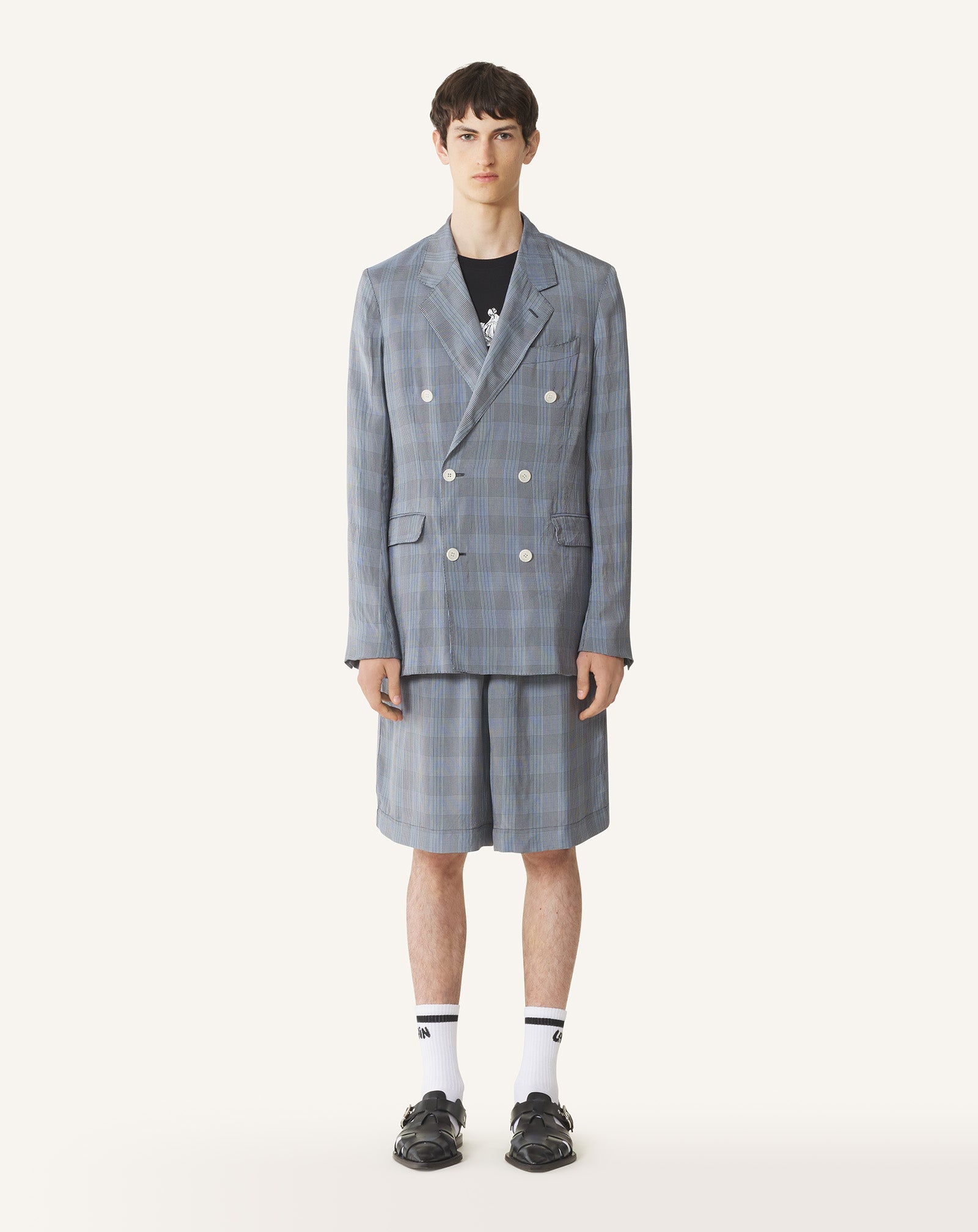 DOUBLE-BREASTED JACKET IN VISCOSE