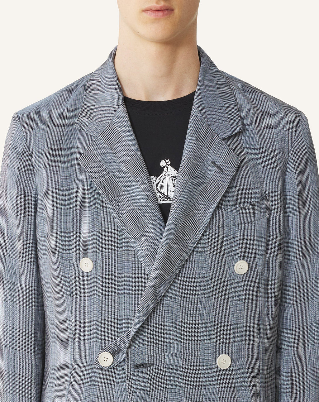 DOUBLE-BREASTED JACKET IN VISCOSE