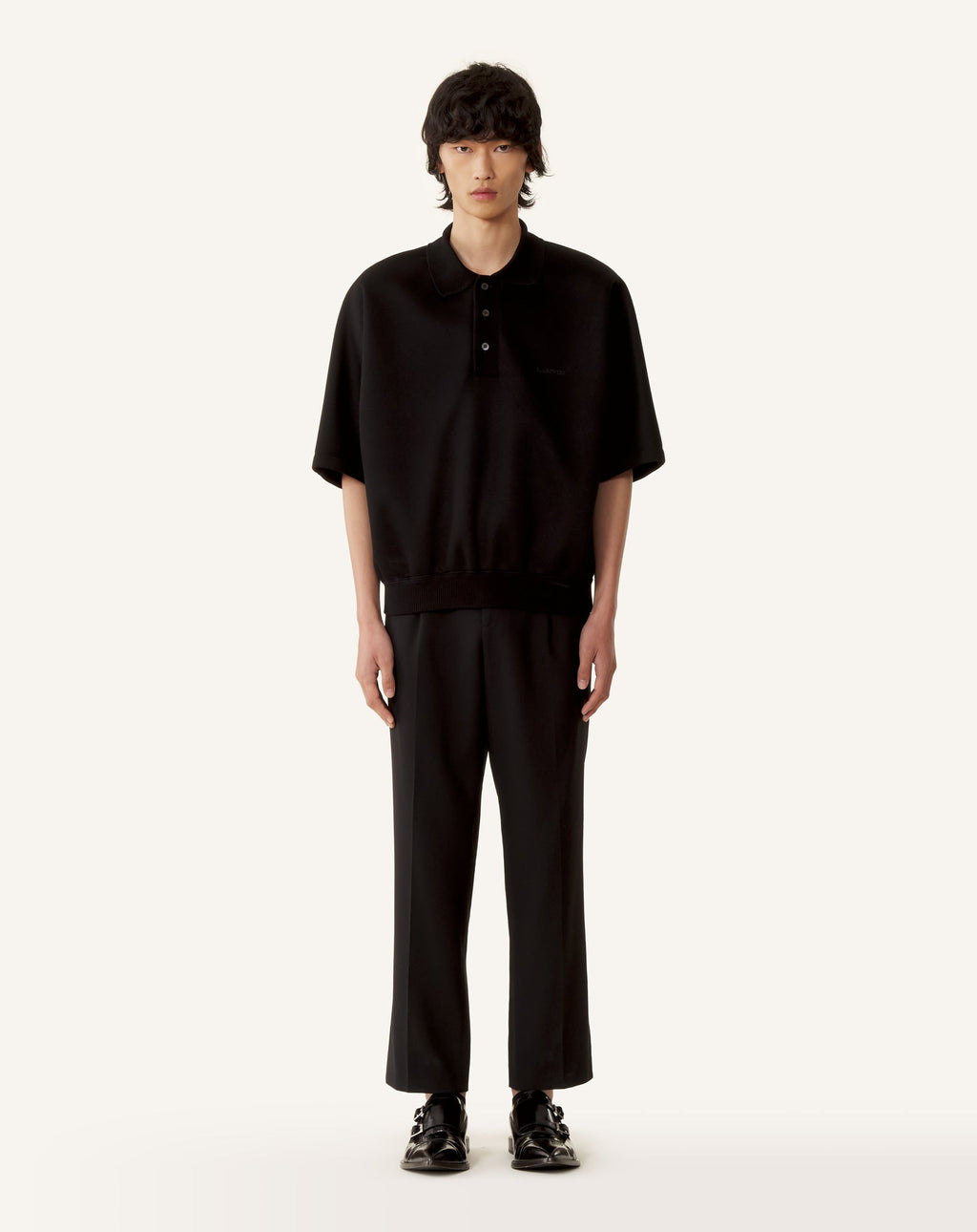 LOOSE-FIT DOUBLE-FACE JERSEY POLO SHIRT