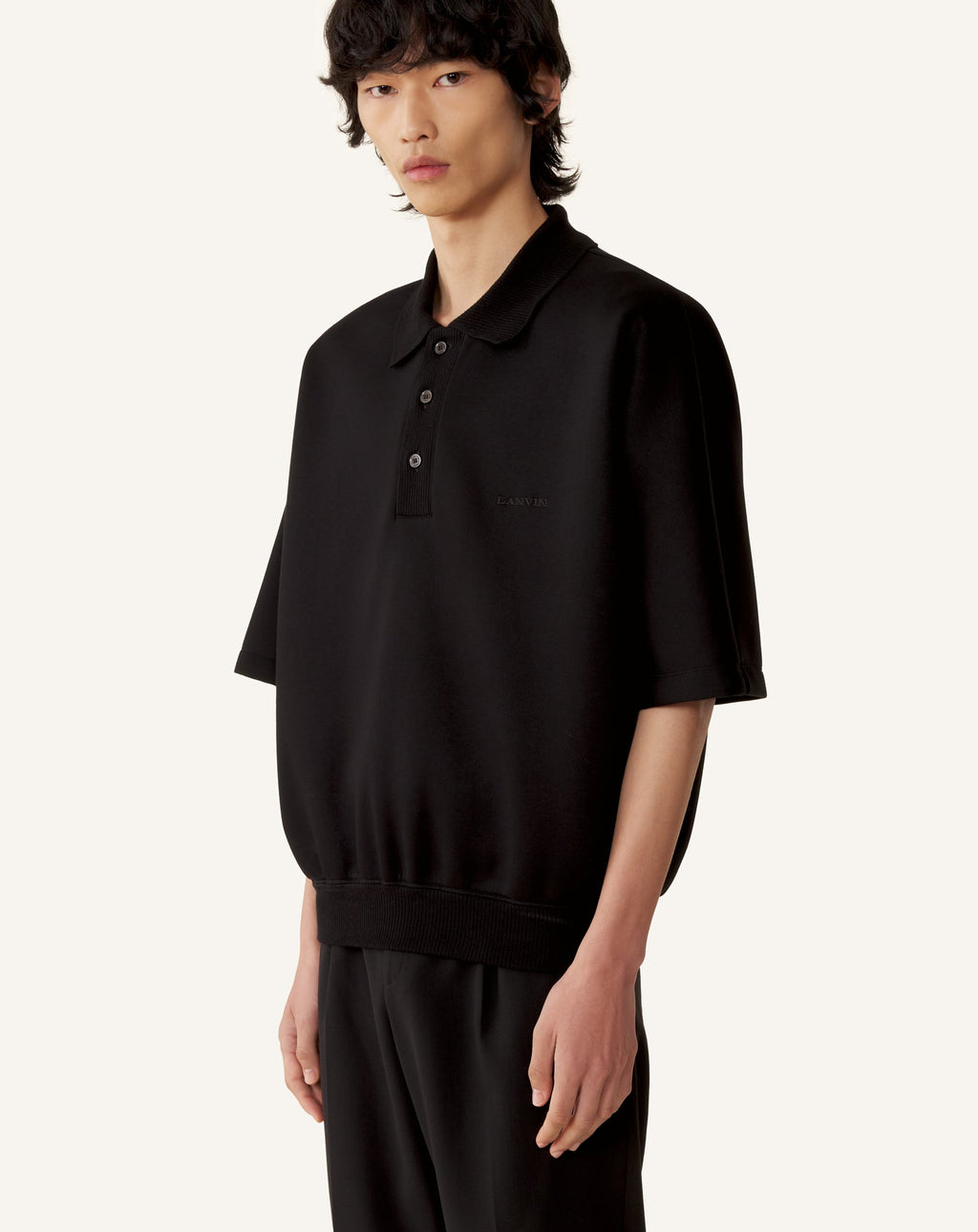 LOOSE-FIT DOUBLE-FACE JERSEY POLO SHIRT