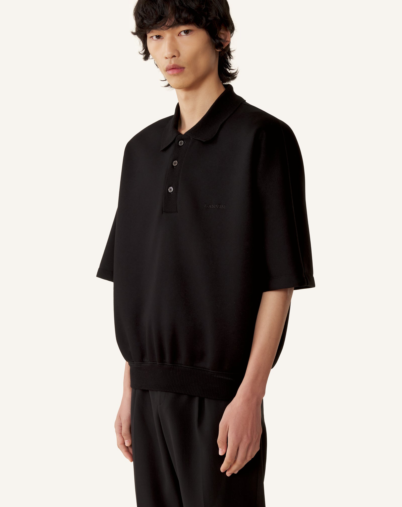 LOOSE-FIT DOUBLE-FACE JERSEY POLO SHIRT