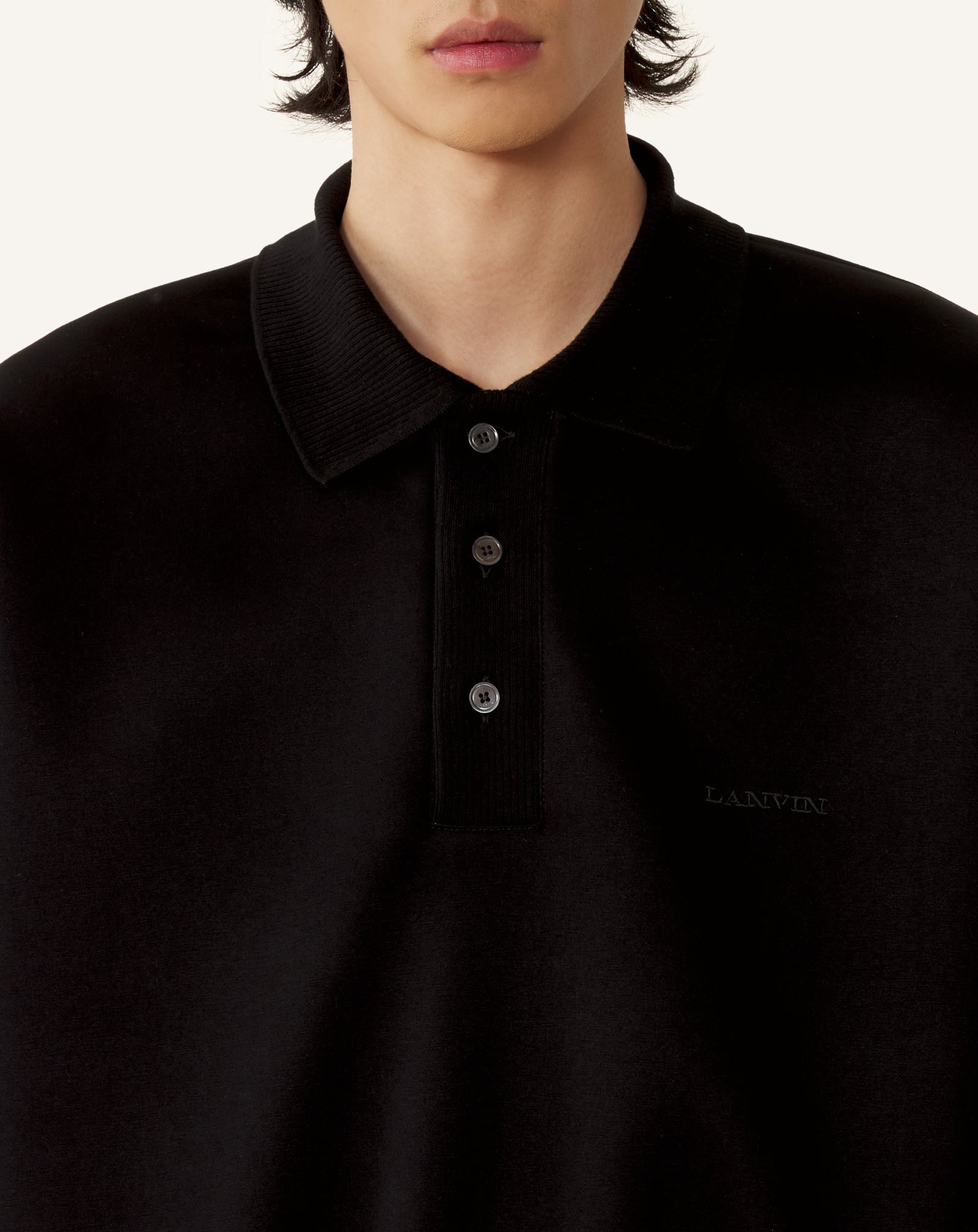 LOOSE-FIT DOUBLE-FACE JERSEY POLO SHIRT