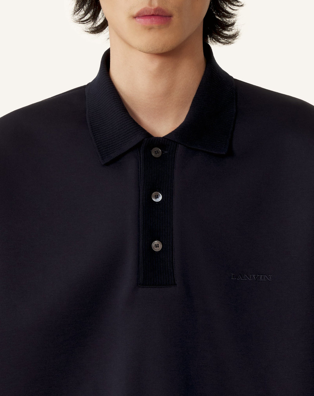 LOOSE-FIT DOUBLE-FACE JERSEY POLO SHIRT