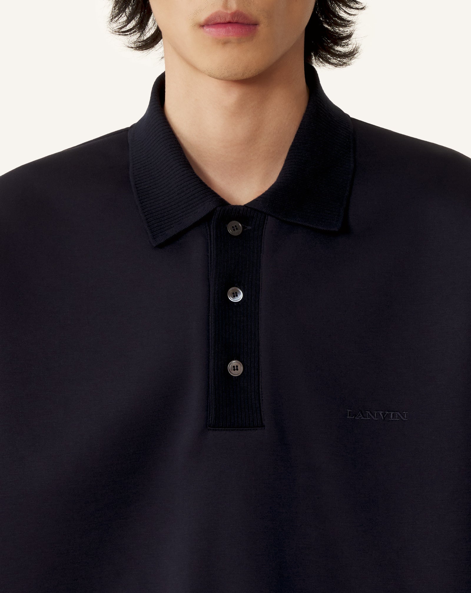 LOOSE-FIT DOUBLE-FACE JERSEY POLO SHIRT