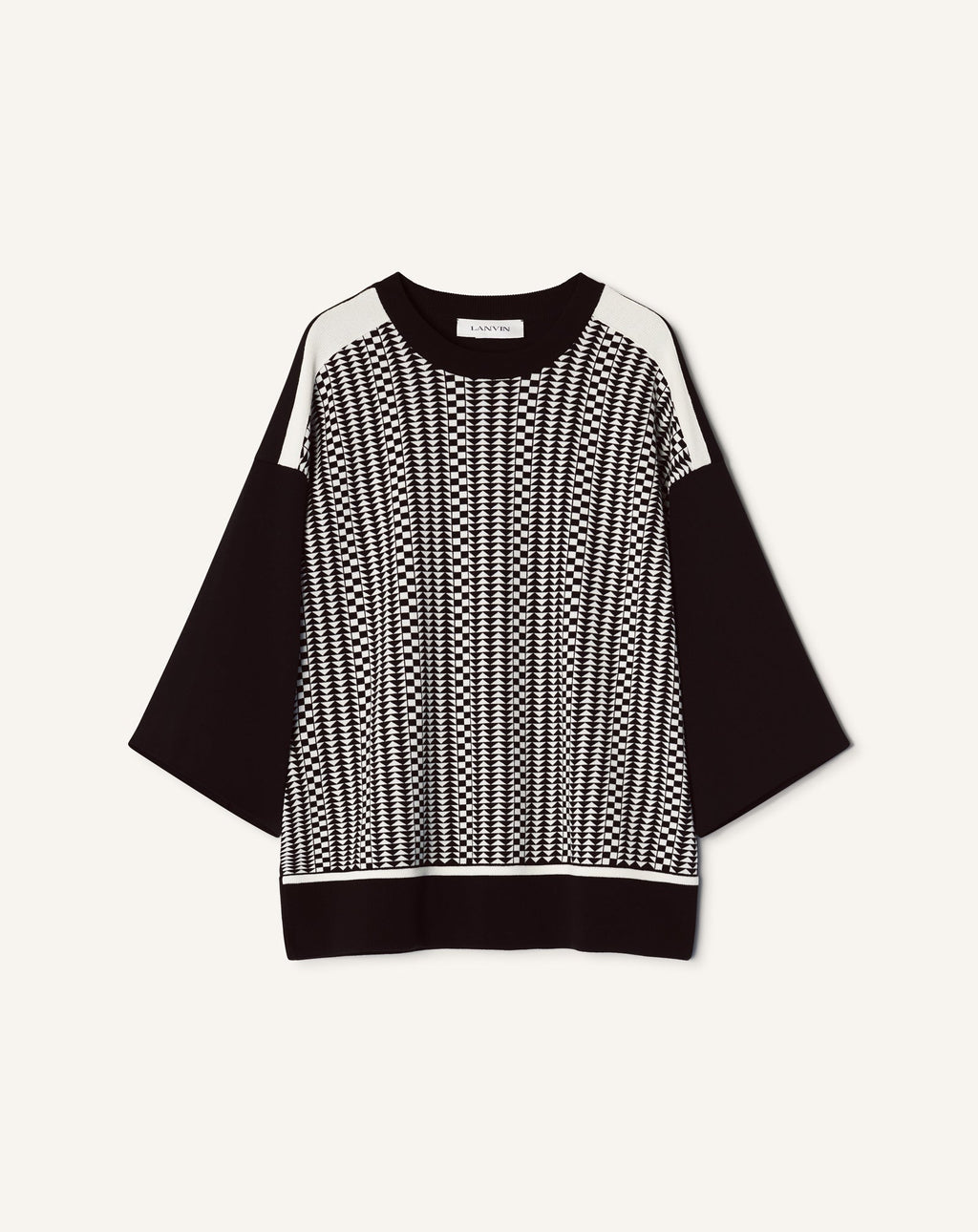LOOSE-FIT T-SHIRT IN SILK AND COTTON JACQUARD
