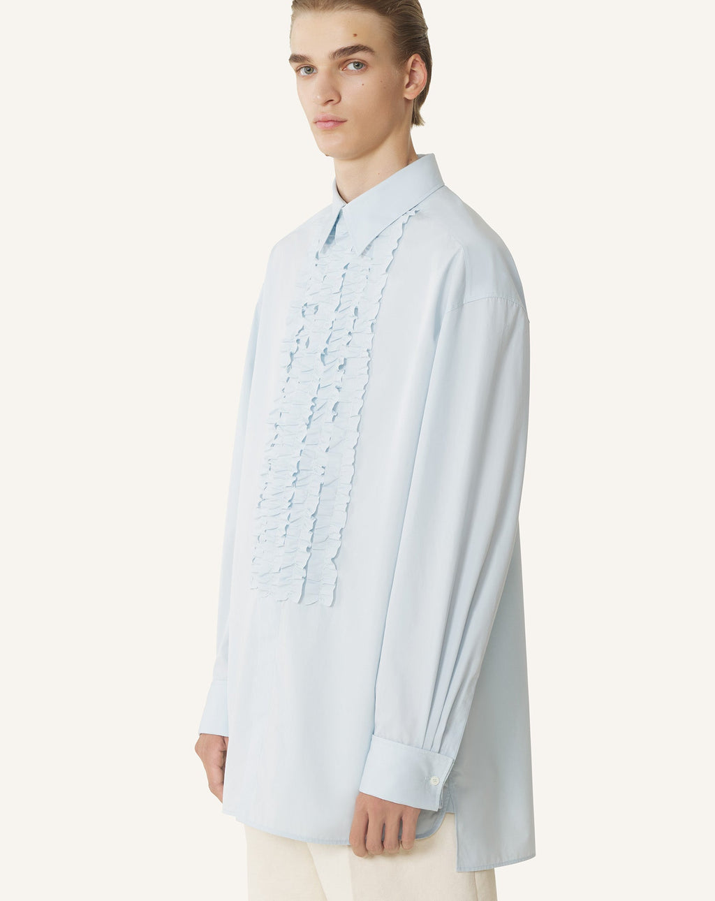 COTTON POPLIN BIB FRONT SHIRT