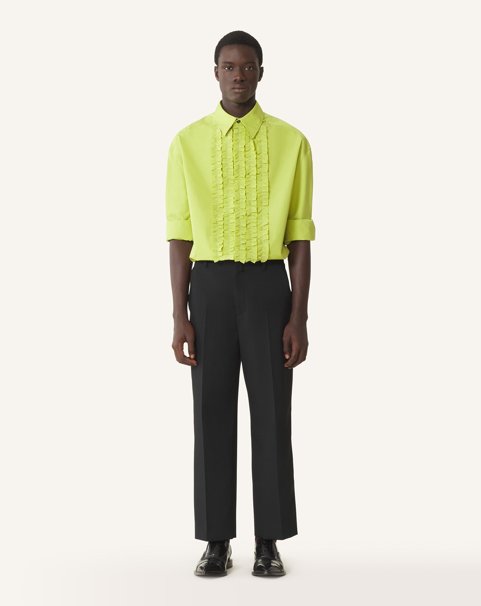 COTTON POPLIN BIB FRONT SHIRT