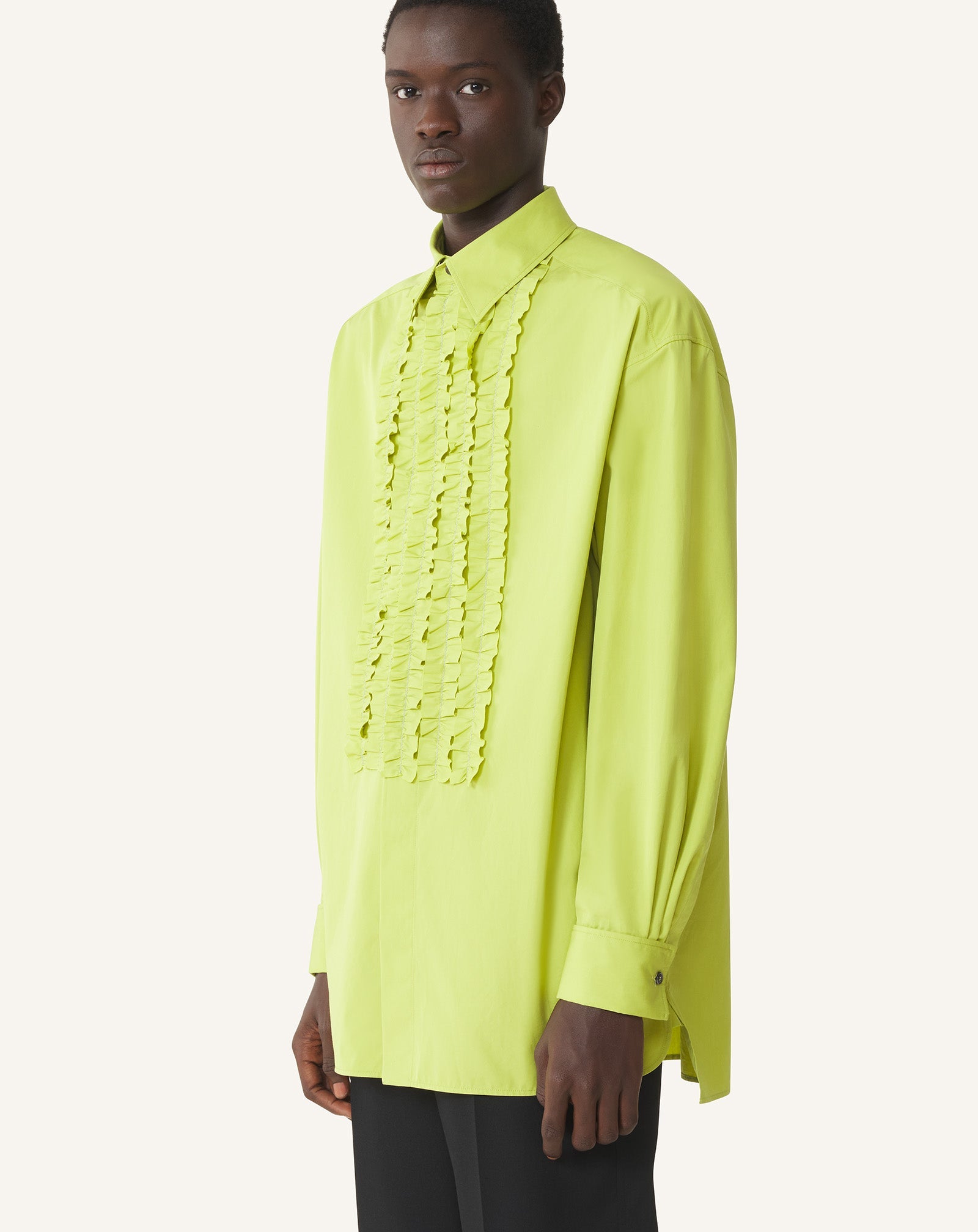 COTTON POPLIN BIB FRONT SHIRT