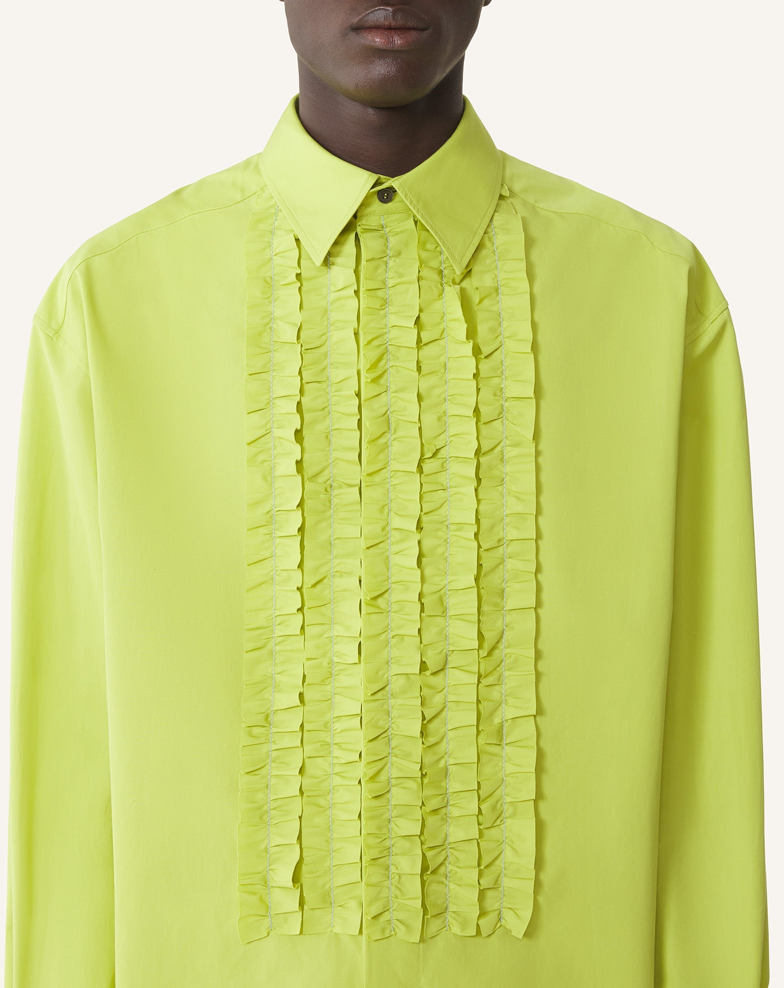 COTTON POPLIN BIB FRONT SHIRT