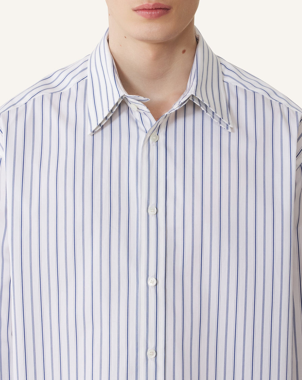 OVERSIZED STRIPED COTTON POPLIN SHIRT