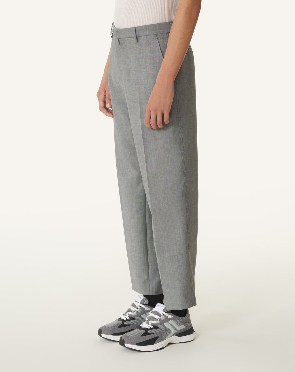 STRAIGHT-LEG MOHAIR WOOL PANTS