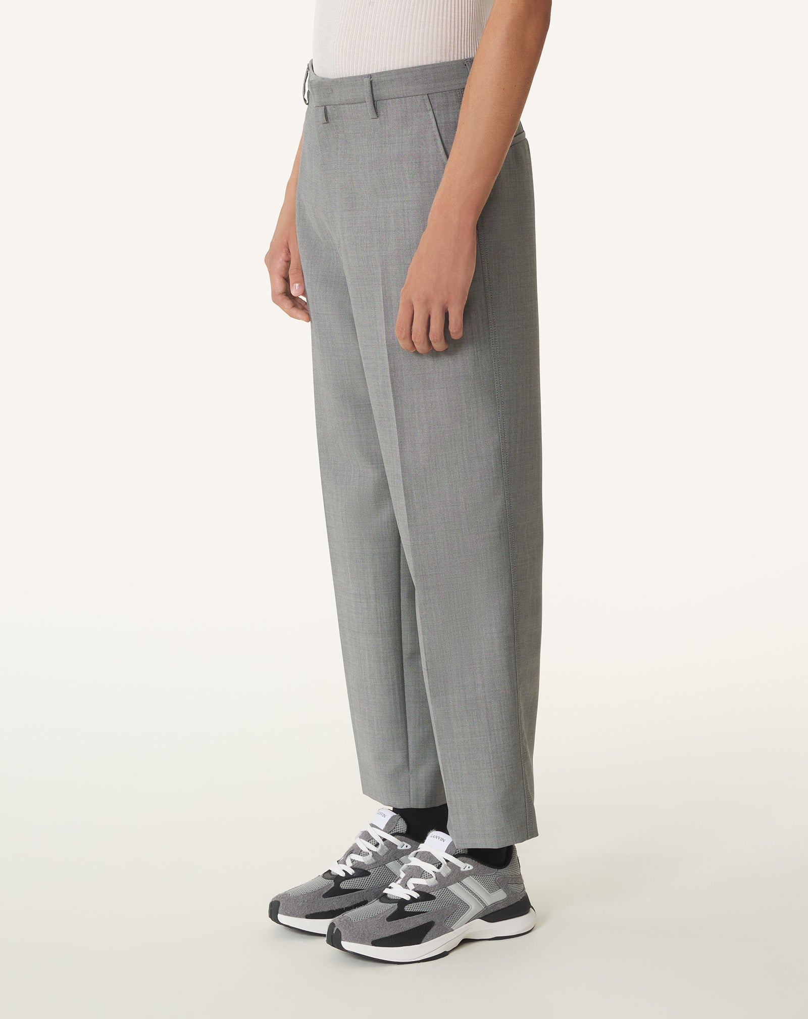 STRAIGHT-LEG MOHAIR WOOL PANTS