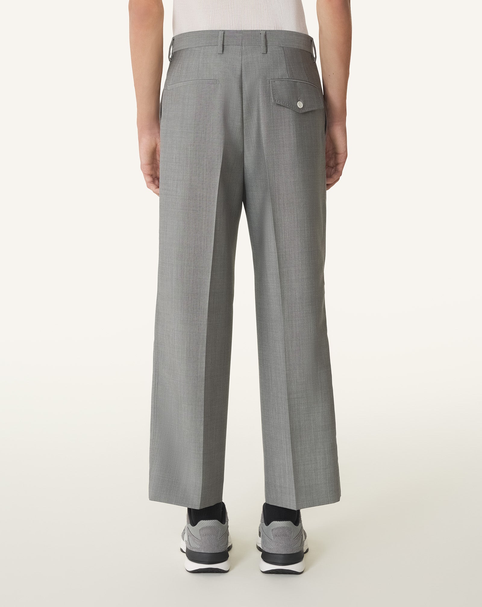 STRAIGHT-LEG MOHAIR WOOL PANTS