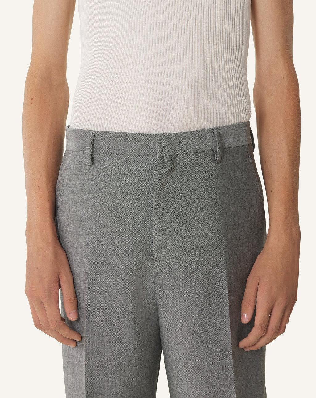 STRAIGHT-LEG MOHAIR WOOL PANTS