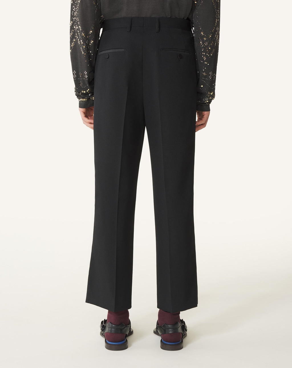 STRAIGHT-LEG WOOL PANTS