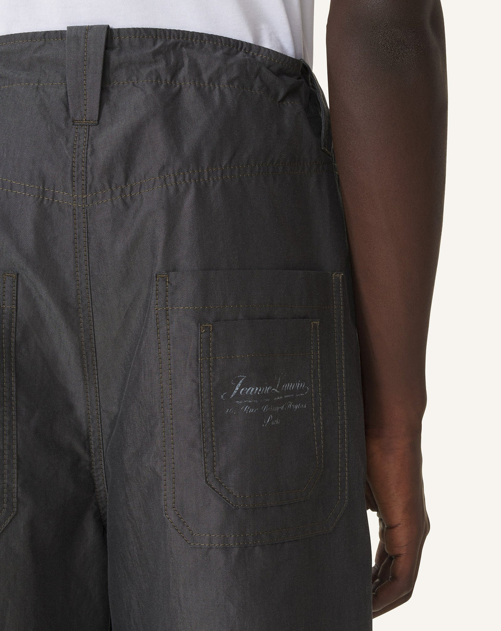 WIDE-LEG CHAMBRAY PANTS