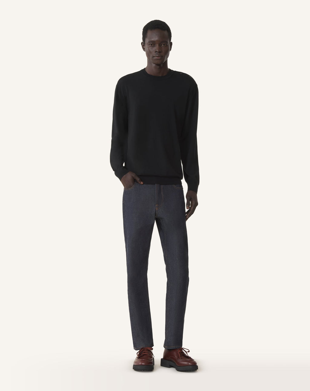 STRAIGHT-LEG DENIM PANTS
