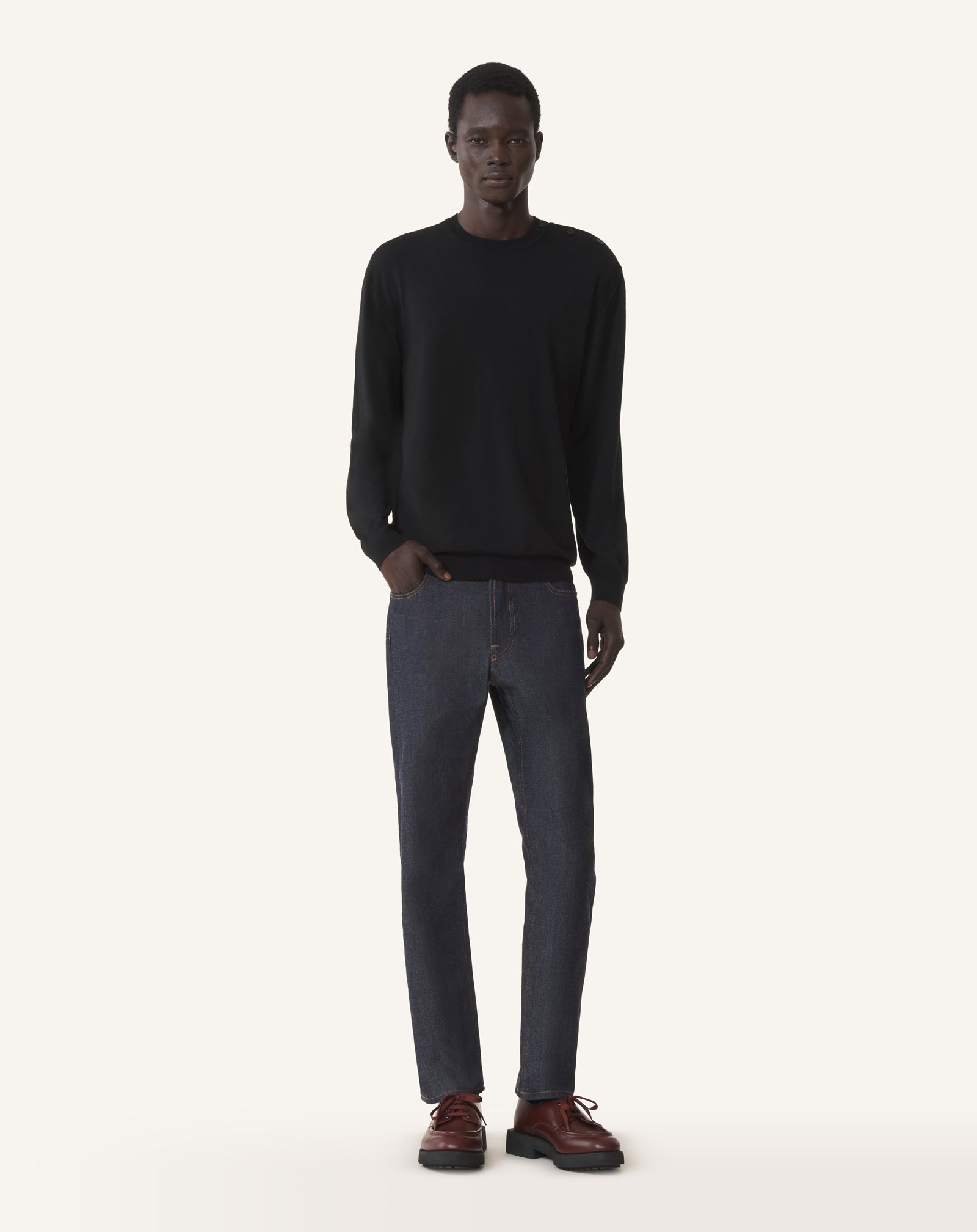 STRAIGHT-LEG DENIM PANTS