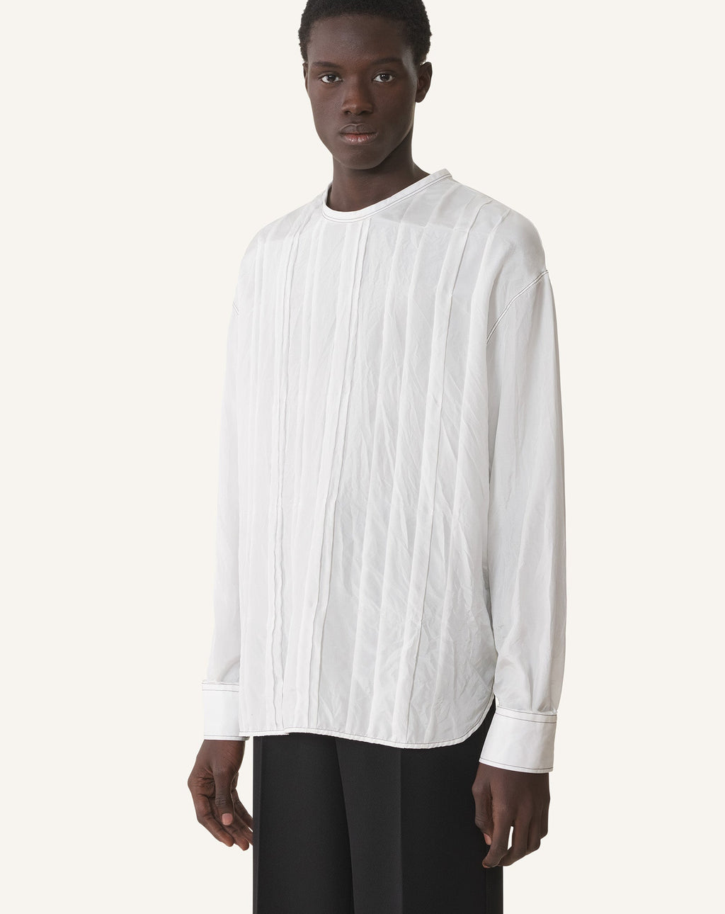 PLEATED SILK TOP