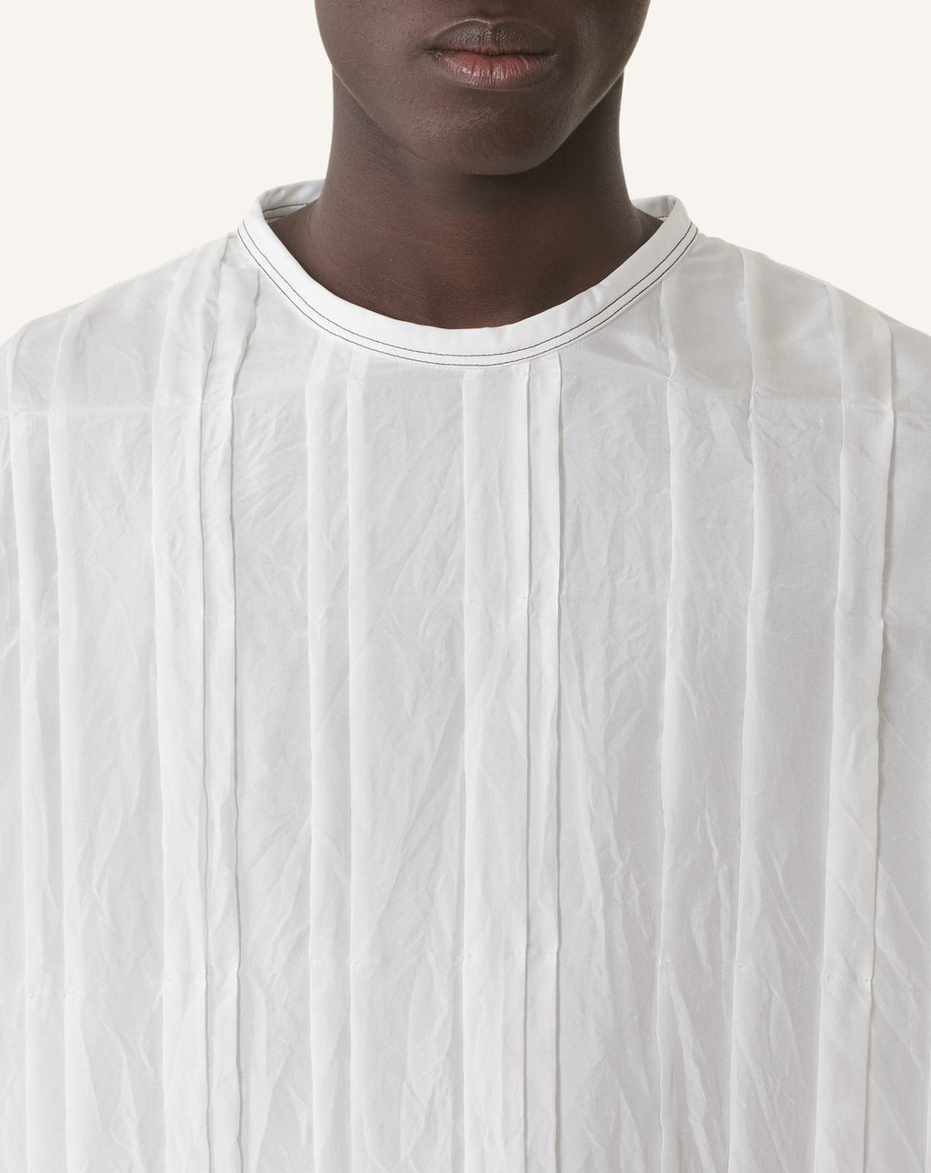PLEATED SILK TOP