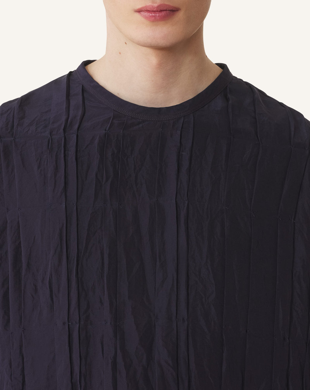 PLEATED SILK TOP