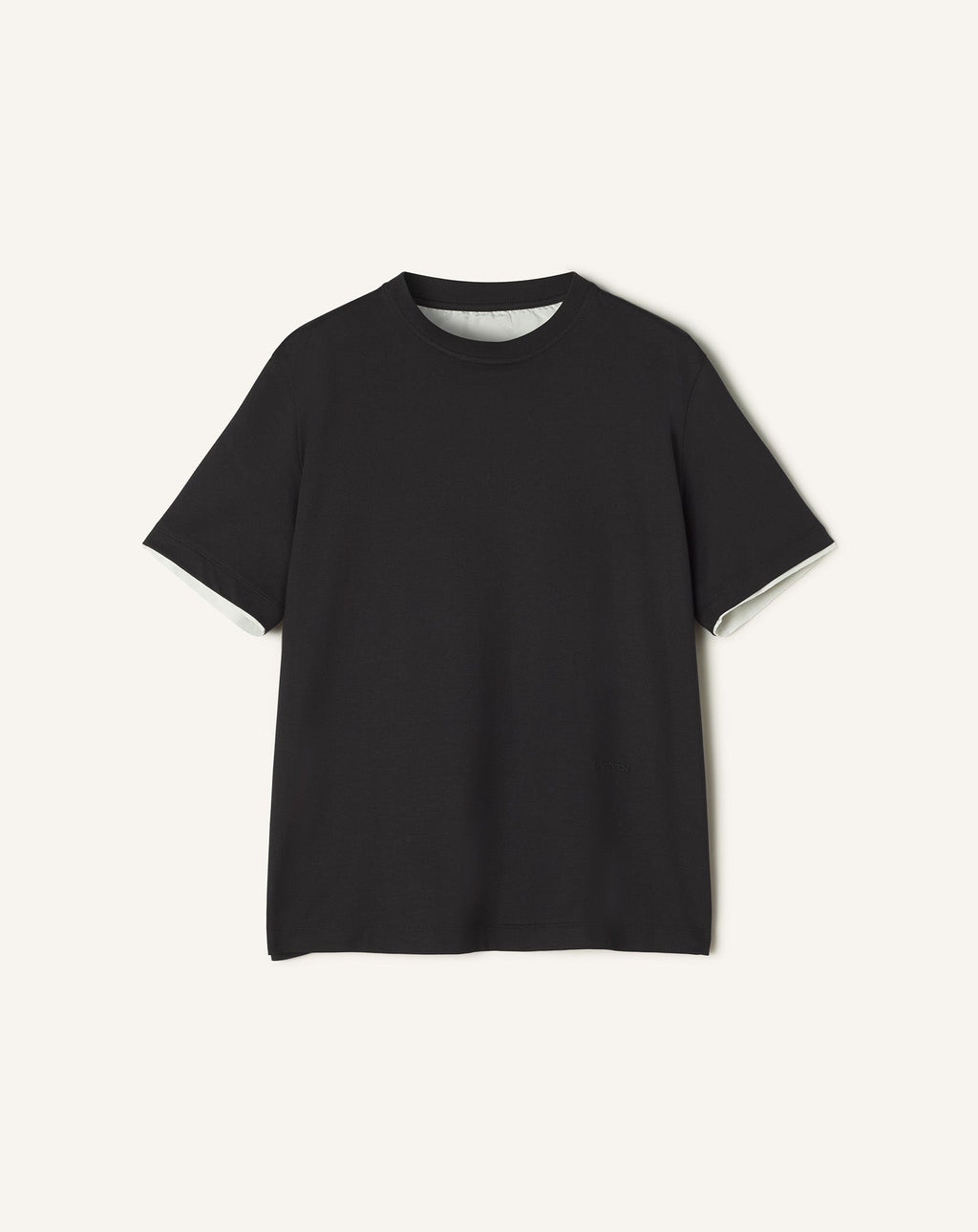 COTTON T-SHIRT WITH SILK DETAIL