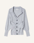 DRAPED WOOL CARDIGAN