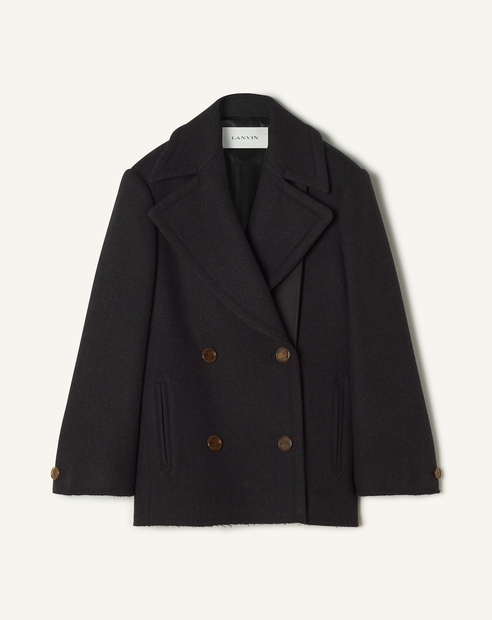 SHORT PEACOAT IN WOOL