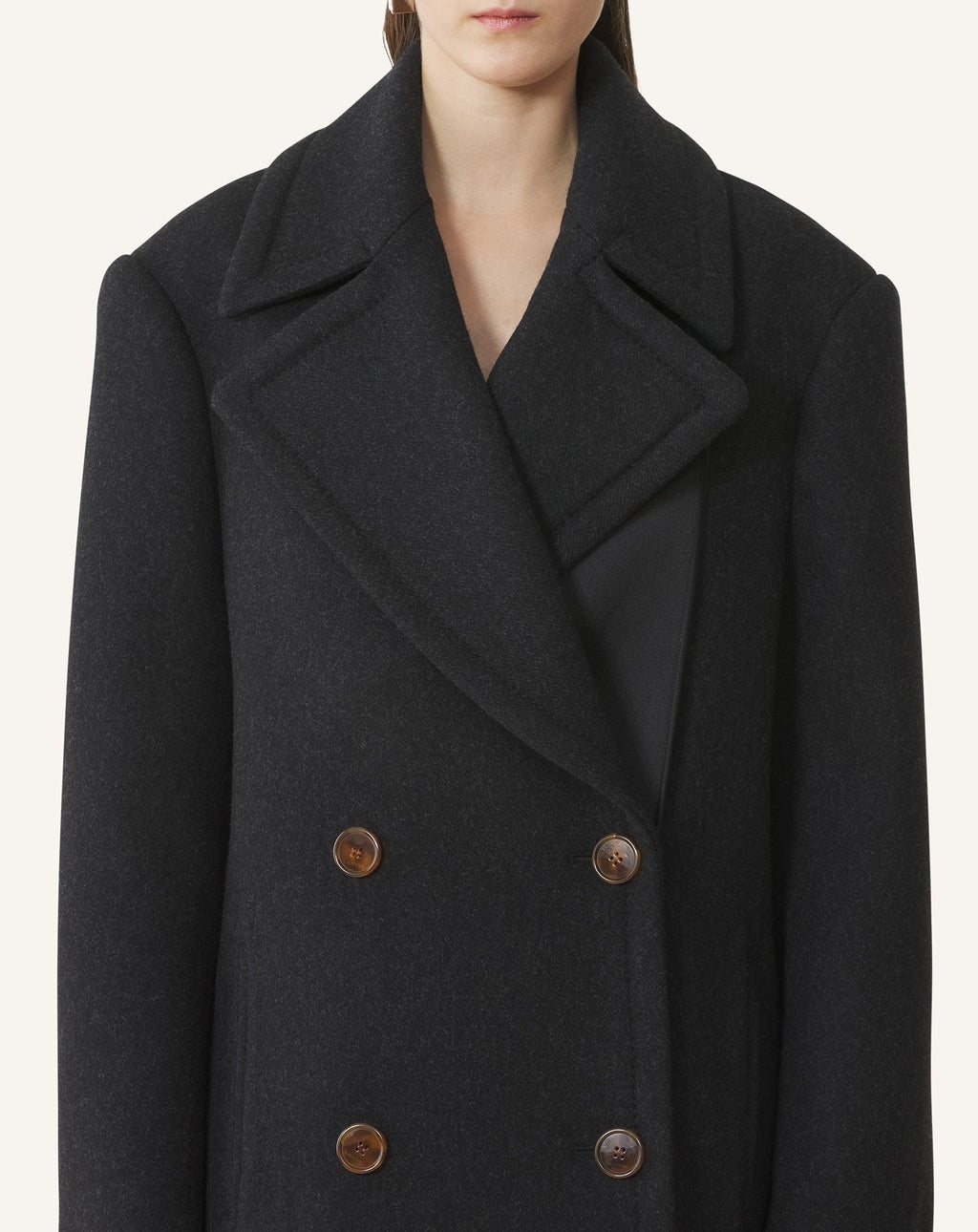 SHORT PEACOAT IN WOOL