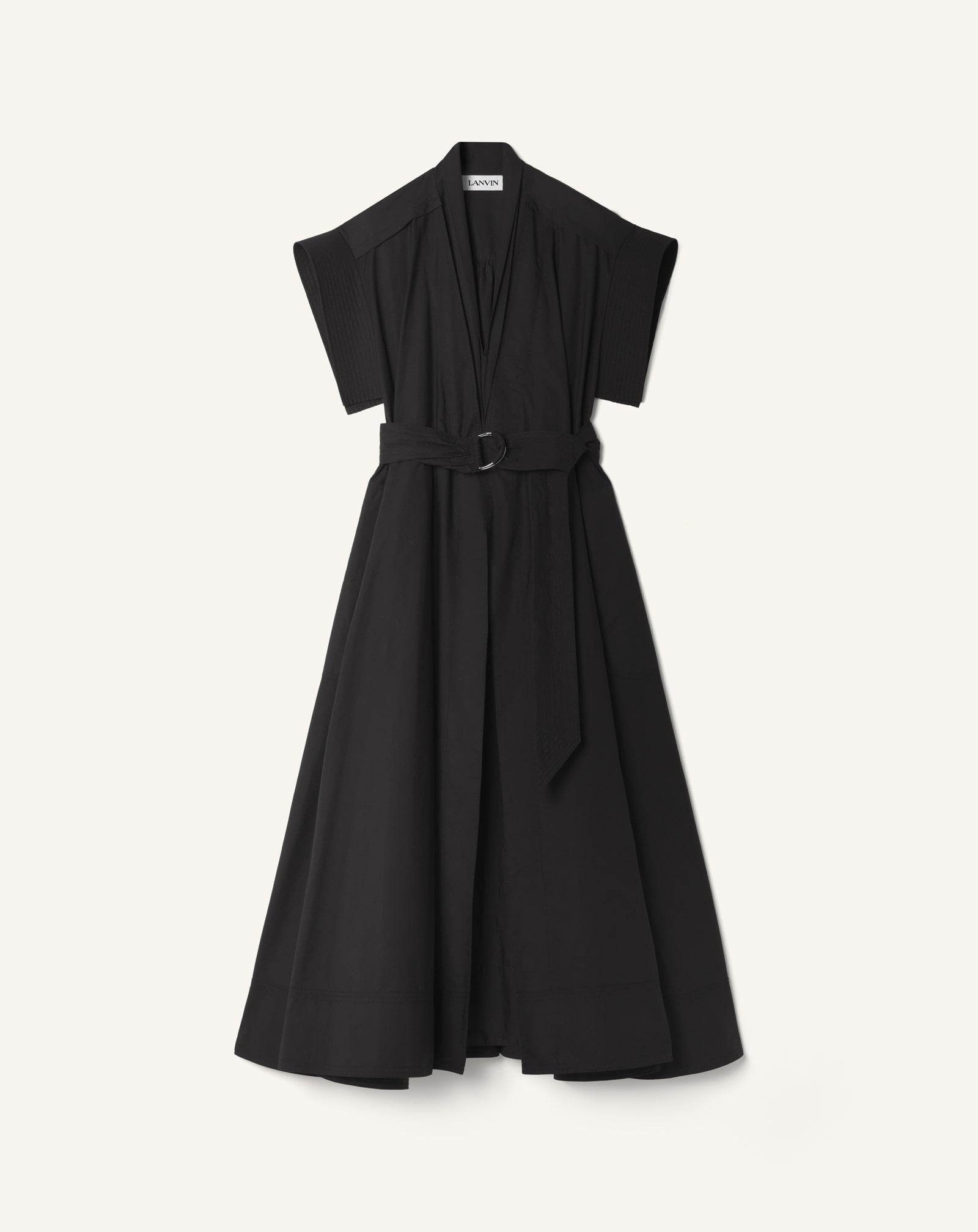 FLARED DRESS IN COTTON POPLIN