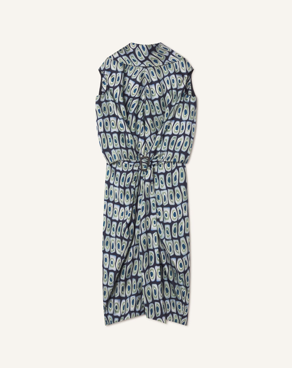 PRINTED CAPE DRESS IN SILK