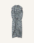 PRINTED CAPE DRESS IN SILK