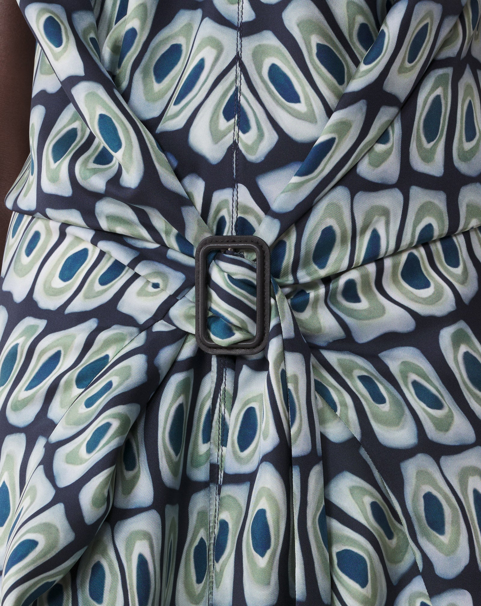 PRINTED CAPE DRESS IN SILK