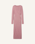 LONG DRAPED DRESS IN CREPE JERSEY
