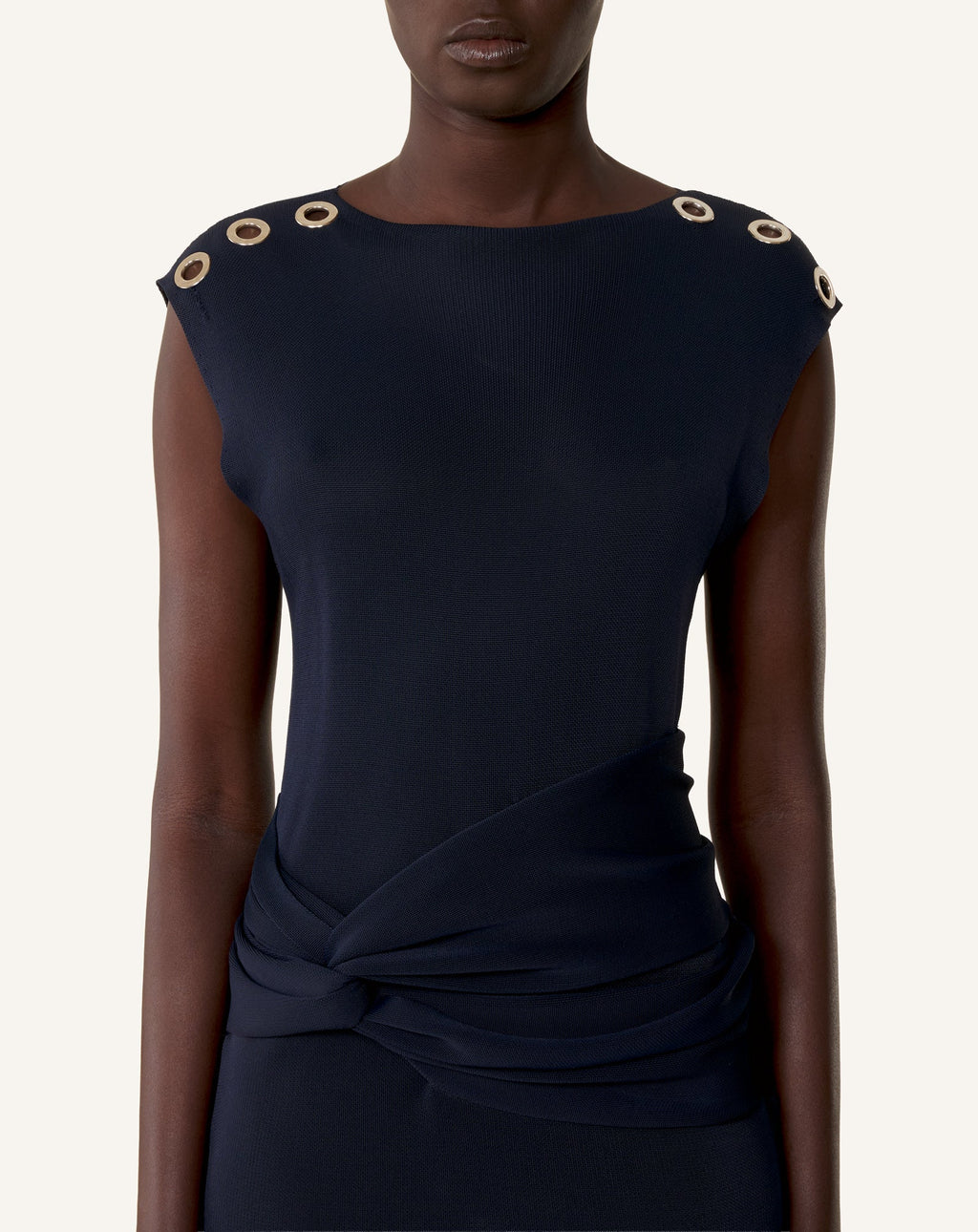 VISCOSE FITTED CHOKER DRESS